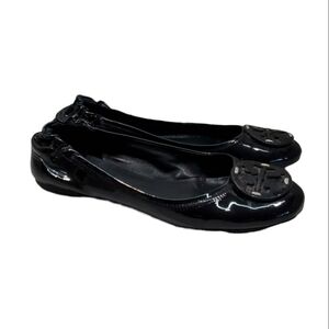 Tory Burch Womens Patent Reva Comfort Leather Logo Flats Ballet Shoes sz 7
